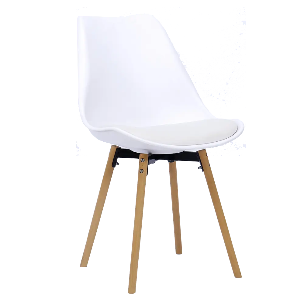 Vendita calda di plastica colorata schienale cena sedia da camera con gambe in legno sedia sedia da pranzo