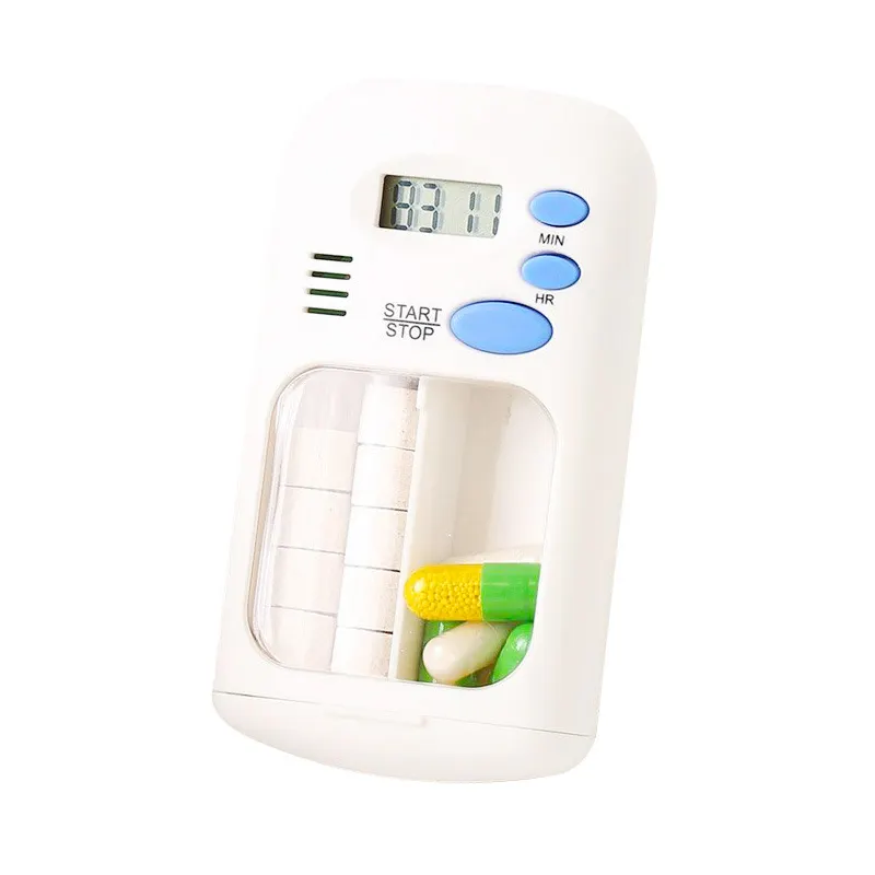 Kotak Pil Elektronik Pintar Mini Kotak Pil Alarm Jam Pengingat Kotak Penyimpanan Obat Aksesori Obat Portabel