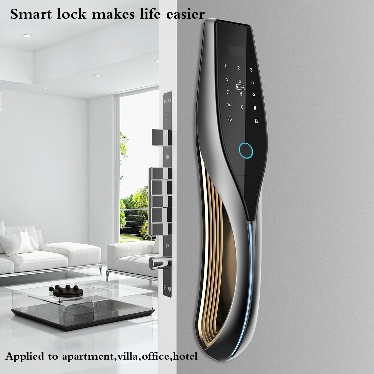 Doubwin Factory Price S888max Face ID Intelligent Door Lock Usmart Go Lock Fingerprint Palmprint Password Smart Wifi Door Lock