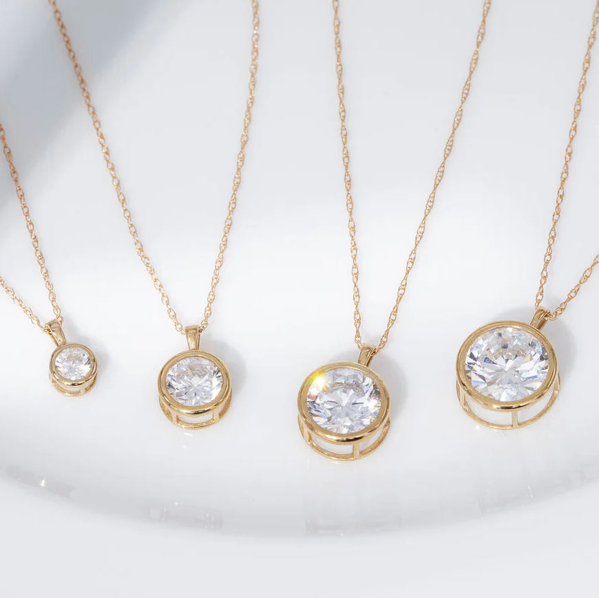 Round Bezel Pendant Necklace