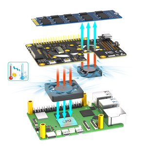 Nuova versione 3 in 1 Combo M.2 NVMe SSD a pci-e adattatore con doppio dispositivo di raffreddamento e decolorazione automatica LED per raspberry pi 5 - Product Image 5