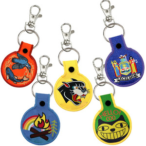 Toptan Custom Made Embroid anahtarlık kişiselleştirilmiş işlemeli anahtarlık Polyester dokuma kumaş anahtarlık - Product Image 1