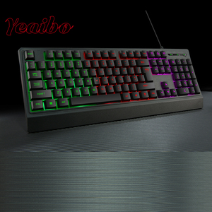 Yeaibo, barato, 104 teclas, teclado LED de color para ordenador, resistente al agua, mezcla de escritorio, juego con cable, silencioso, teclado estándar para juegos de oficina - Product Image 4