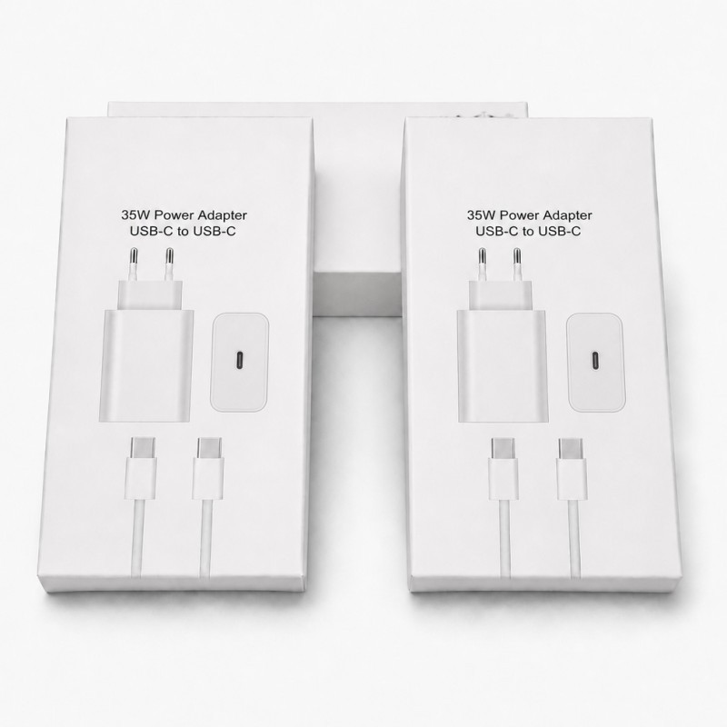 Cargador y cable blanco de 35W