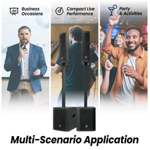 Accuracy Pro Audio AC49-MK2 1000W 12인치 우퍼 프로페셔널 오디오 PA 시스템 우든 액티브 어레이 파워드 컬럼 스피커 - Product Image 6