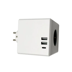 2个USB 1 C型充电插座德国3路立方体电源适配器欧洲插头2p软线电源扩展usb适配器适配 - Product Image 4