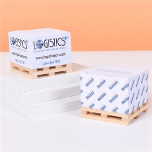 Papelería personalizada Paleta pequeña Cubo de notas adhesivas Bloc de notas promocional Bloques Paleta de madera Bloc de papel Memo personalizado Nota adhesiva