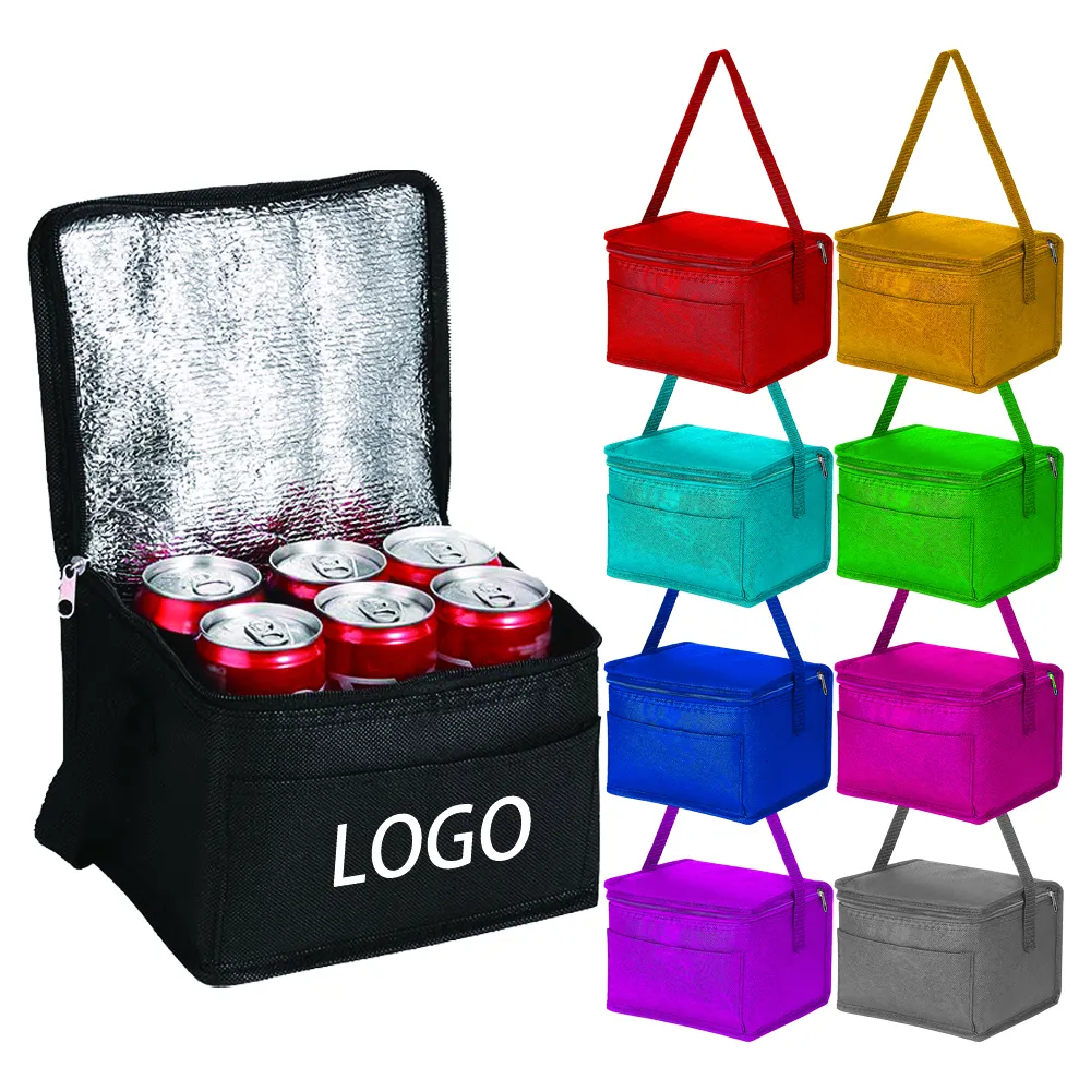 Wholesale Carry Non Woven Custom Women Kids Lunch Bag Lunch Insulated 6 Can Cooler Bag