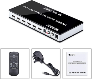 Interruptor HDMI 5 en 1 ARC audio 5,1 extractor 4K HDMI a HDMI y convertidor Extractor de audio - Product Image 6