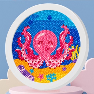 Bay Unicorn động vật in vải DIY sơn kim cương Kit với nhựa khung tròn cho trẻ em - Product Image 3