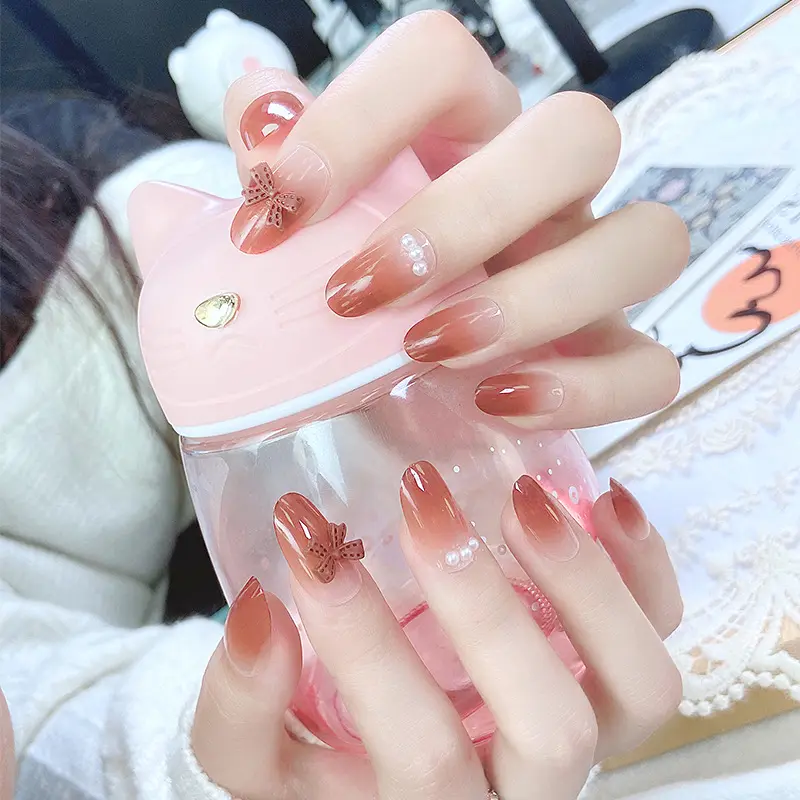 J25 SAFENG fábrica japonesa arco perla prensa en las uñas largas uñas artificiales desgaste rápido puntas de uñas Salón de Arte para belleza de uñas