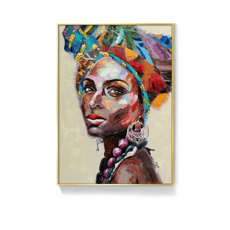 Quadro de parede com pintura personalizada, tela moderna de pintura para sala de estar, quarto, sofá, coroa, beleza, retrato