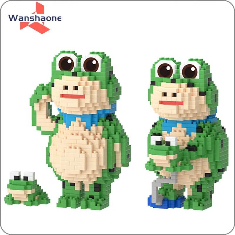 Hot Sale Plastic Mini Bricks Figuras Puzzle Animal Internet Celebrity Frog Empilhamento Brinquedos Micro Diamond Magic Building Blocks