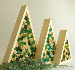 W256 doğal orman tonları benzersiz tatil masa süsü Reclaimed ahşap rustik şenlikli dekor yeşil tonları ahşap noel ağaçları - Product Image 4