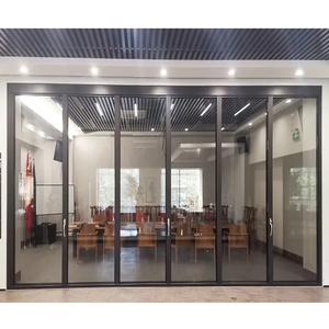Efficienza energetica Bi-Fold porta in lega di alluminio con doppi vetri per balcone Patio o parete di vetro ripiegato pareti pieghevoli esterne