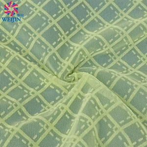 Färbe muster Textildesign Stricken Polyester Tüll Power Mesh Flock Print Kariertes Diamant netz gewebe für Kleidungs kleid - Product Image 1