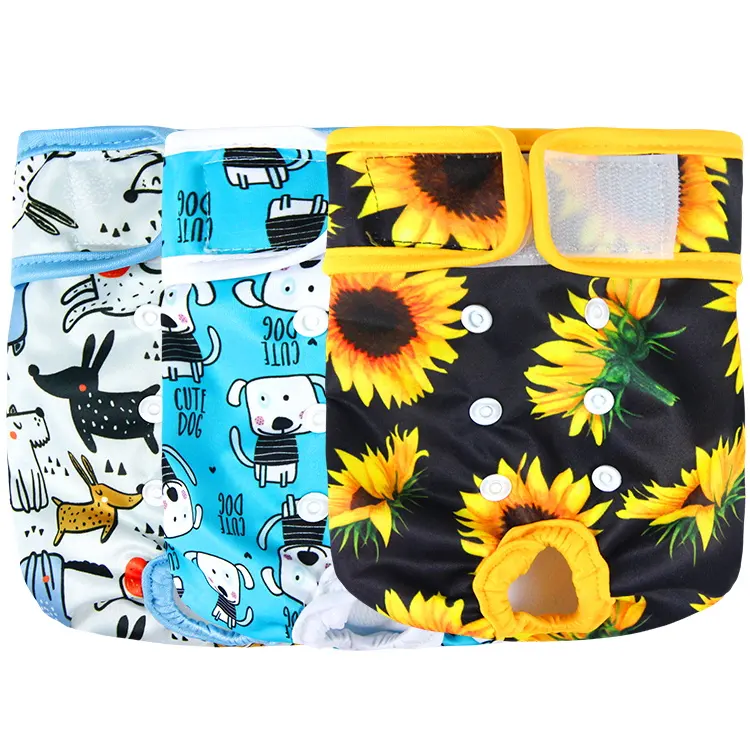 Pet Cão Grande Cão Sanitária Fisiológicas Calças Fralda Lavável Feminino Shorts Calcinha Menstruação Cueca Cuecas Curtas