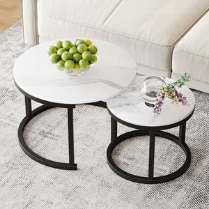 Bent Black Gold Metal Side Mdf Wood Contemporary Round Nesting Coffee <strong>Table</strong> Nest of <strong>3</strong> <strong>Table</strong> <strong>Set</strong> Nesting <strong>Table</strong> - Product Image 4