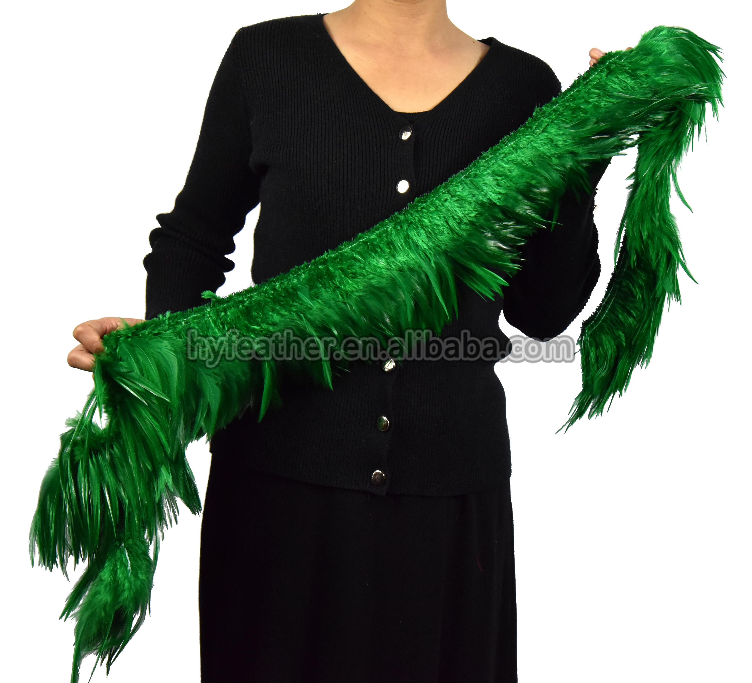 green saddle feather