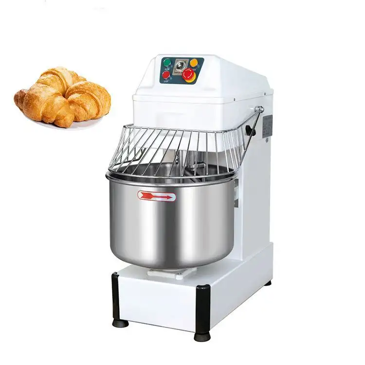 2023 Commercial Automatic Baking Bread Dough Mixing Machine Bakery Spiral Mixer 3 Motors Rotating Dough Kneading Machine