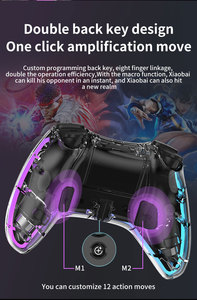 2024 şeffaf RGB ışık kablosuz kumanda titreşim motoru uyumlu PS4 Android cep telefonu oyun konsolu uzaktan joystick - Product Image 6
