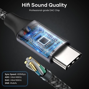 <strong>Adapter</strong> Cable <strong>USB</strong> <strong>C</strong> <strong>Type</strong> <strong>C</strong> <strong>Type</strong>-<strong>C</strong> Male to 3.5MM Female DAC Digital Aux <strong>Audio</strong> Stereo Headphone Jack Converter <strong>Adapter</strong> Cable - Product Image 3