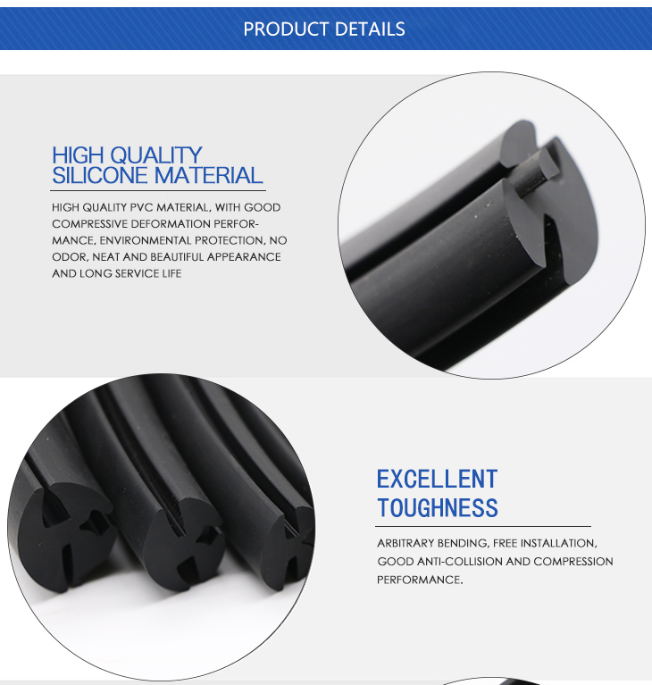 Custom Extruded Profile Aluminium Window Door Car Weather Glass Bottom Edge Epdm Rubber Seal Strip