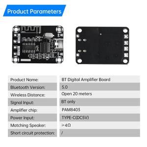 DC5V 5W+5W Bluetooth Power Amplifie Module PAM8403 Stereo Class D <strong>Audio</strong> Power Amplifier Chip BT5.0 Support 4-8 Speaker - Product Image 4