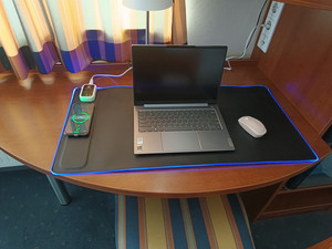 Tappetino per Mouse da tavolo in pelle PU con riscaldamento per caricabatterie Wireless da 80*40cm con funzione calda e Timer - Product Image 3