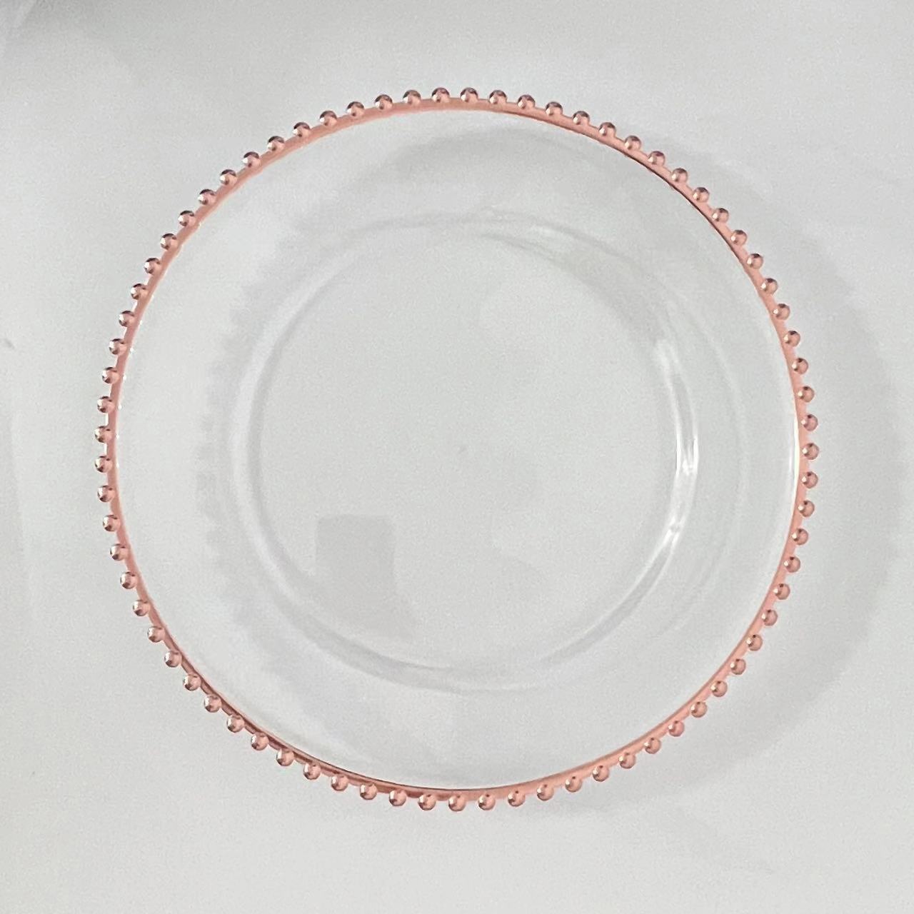 Transparent rose gold bead plate