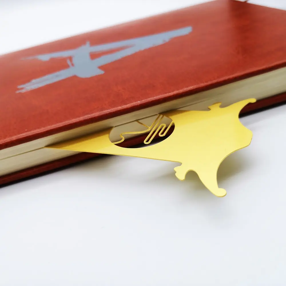 Marcapáginas de Metal personalizado barato libro marcas Metal promocional personalizado vida recuerdo 3D lujo Latón chapado plateado marcapáginas de madera