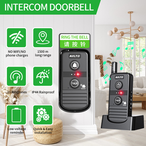 Timbre de intercomunicador inalámbrico Comunicación bidireccional Rango de 4900 pies 3 niveles de volumen 21 Tonos de llamada Impermeable Recargable para el hogar - Product Image 6