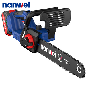 Nanwei OEM özel 12 inç güvenlik kilidi ile 2 pil akülü güç zincir testereler el küçük testere elektrikli zincir testere - Product Image 1
