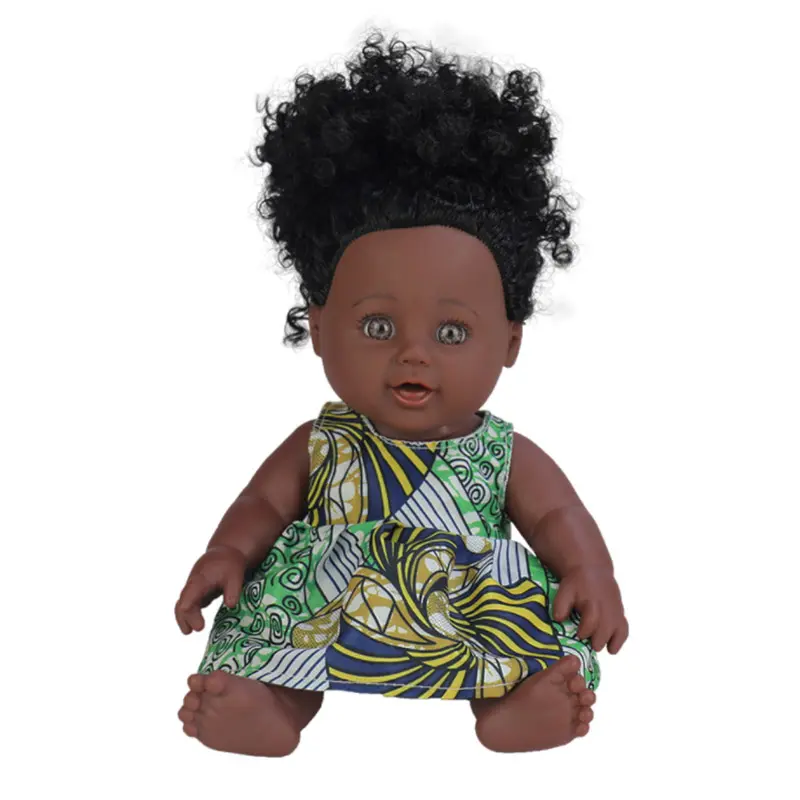 Muñecas de plástico de vinilo para niñas y niños, juguetes de 12 pulgadas, realistas, afroamericanas, negras, a la moda