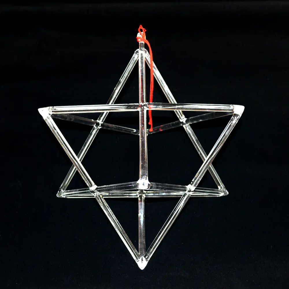 Pyramide de chant en cristal clair, Merkaba Star, HF