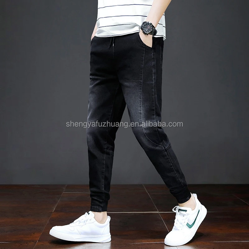 Fashionable men's jeans wholesale men's elastic jeans trousers good quality trendy zipper jeans for men