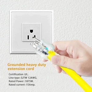 Linsheng ETL/ul được liệt kê Heavy Duty Power Cord 25ft cáp mở rộng ngoài trời mở rộng dây với 3-Outlet - Product Image 3