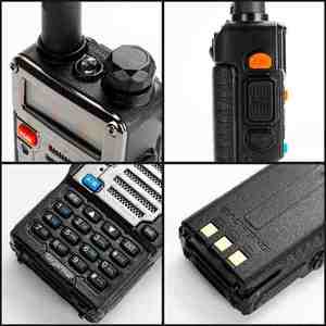 Baofeng UV-5R + artı Walkie Talkie 5W Ham radyo UHF/VHF Dual Band iki yönlü radyo taşınabilir FM amatör 1800mAh telsiz radyo