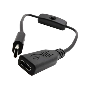 USB Type C สายเคเบิล USB Type C ตัวผู้เป็นตัวเมียพร้อมด้วยสวิตช์เปิด/ปิดสาย USB C แบบขยายขนาด0.3ม. - Product Image 1