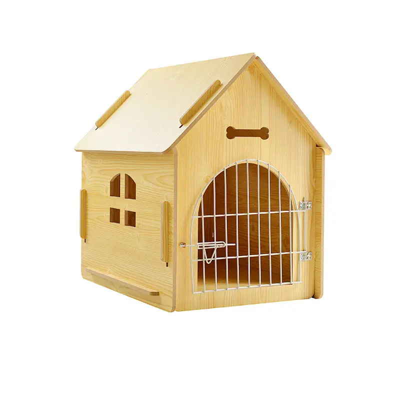 木製クレート犬小屋犬小屋ペット用家具ログキャビンペットシェルター猫ウサギバニーペットケージハウス家具