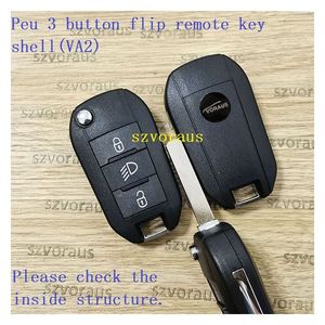 High Quality for Peugeot 3 Button Flip <strong>Remote</strong> Key Shell(VA2) Car Key Cover - Product Image 5