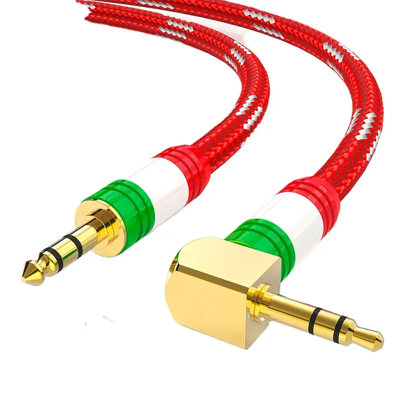 3.5mm Male to Male Right Angle Stereo Audio Cable 90 degree Connector for Flush Connections Pure copper hifi Headphones 3.5 mm