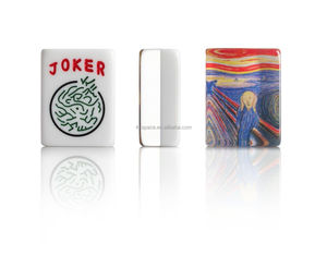 Amerikan Mahjong seti UV baskı Logo özelleştirilmiş desen Mahjong hattı renkli baskılar ile 166 kalite akrilik fayans - Product Image 3