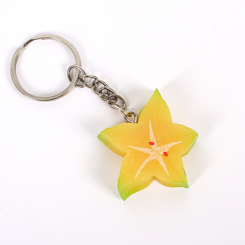 Porte-clés tranche de carambole jaune