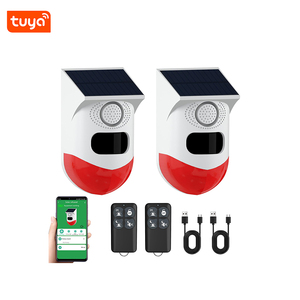 Daytech Tuya Outdoor 120db Solar Strobe <strong>Light</strong> 8 Voice <strong>Functions</strong> Wireless Infrared Motion <strong>Sensor</strong> Detector Alarm System - Product Image 1