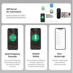 Nhà Thông Minh kỹ thuật số nhôm-gỗ khóa cửa với mật khẩu, vân tay và điện tử vòng hình hệ thống an ninh - Product Image 5