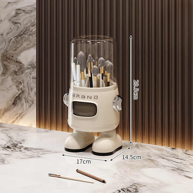 Makeup brush storage box - off-white