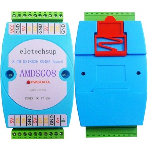 Módulo de adquisición de temperatura 8CH DS18B20 RS485 3000V Comunicación de aislamiento óptico Modbus RTU DC 12V 24V - Product Image 1