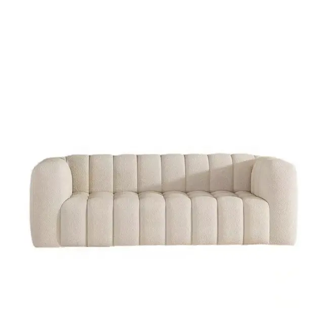 Fábrica de muebles, el último diseño de juego de sofá de tela de terciopelo de cordero, sofá cama KD, se puede personalizar, sofá de tela para sala de estar