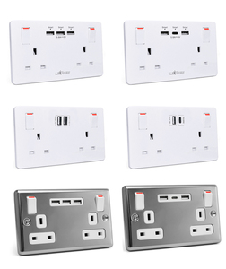 Presa interruttore a parete Multi-sbocco 13A con caricatore USB doppia presa a commutazione doppia presa 2 prese prese elettriche - Product Image 5